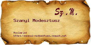 Szanyi Modesztusz névjegykártya